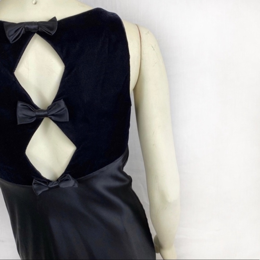 Vintage 90s Maxi Black black Fitted dress size S - Picture 4 of 7